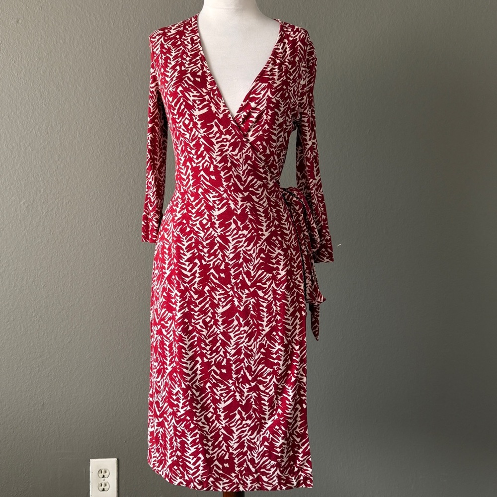 Designer Diane Von Furstenberg DVF Vintage Silk Dress Re-Issue Julian Burgundy 6
